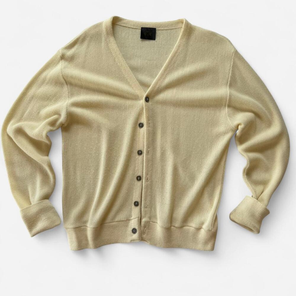 Vintage Cream Button-Up Sweater Cardigan